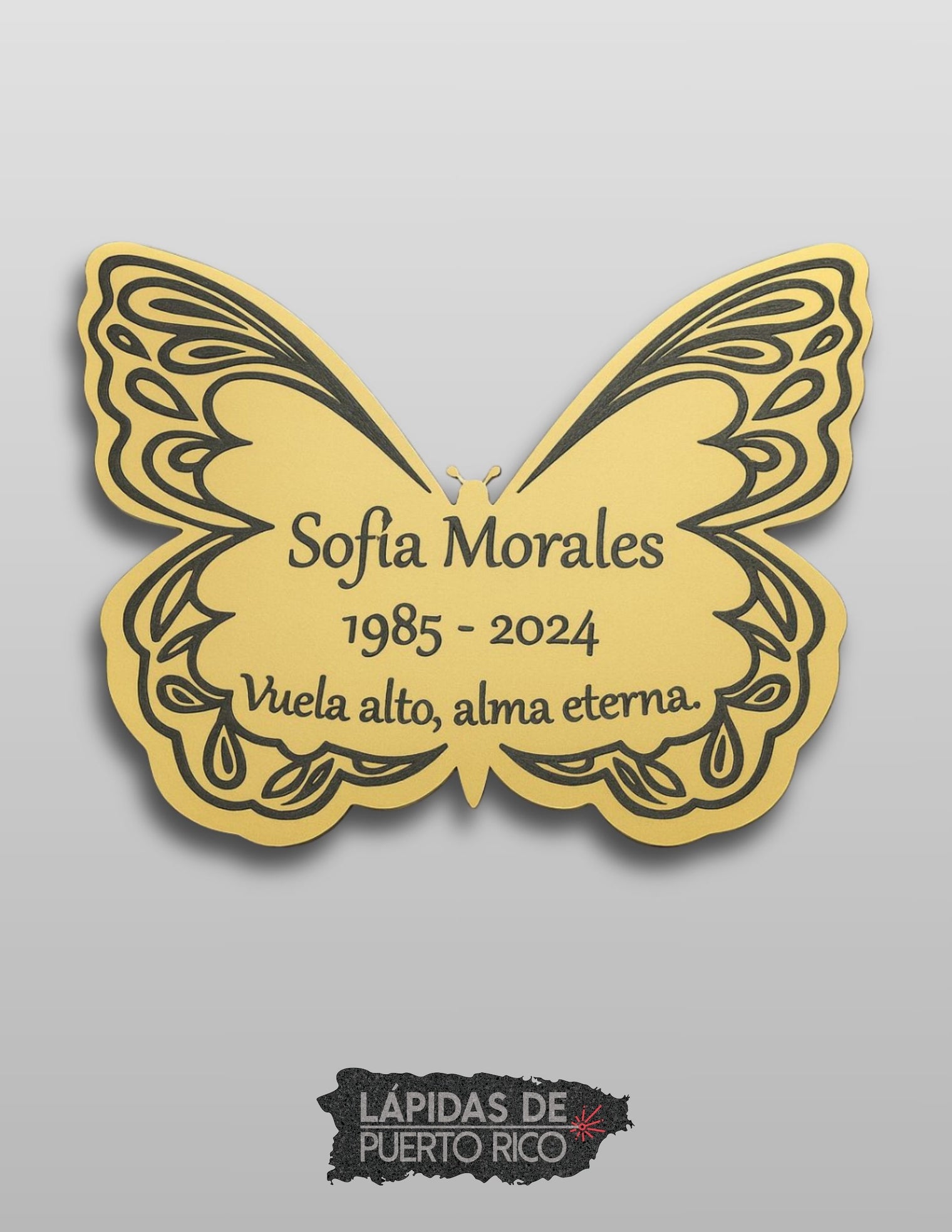Placa Conmemorativa Mariposa | Acrílico Metálico