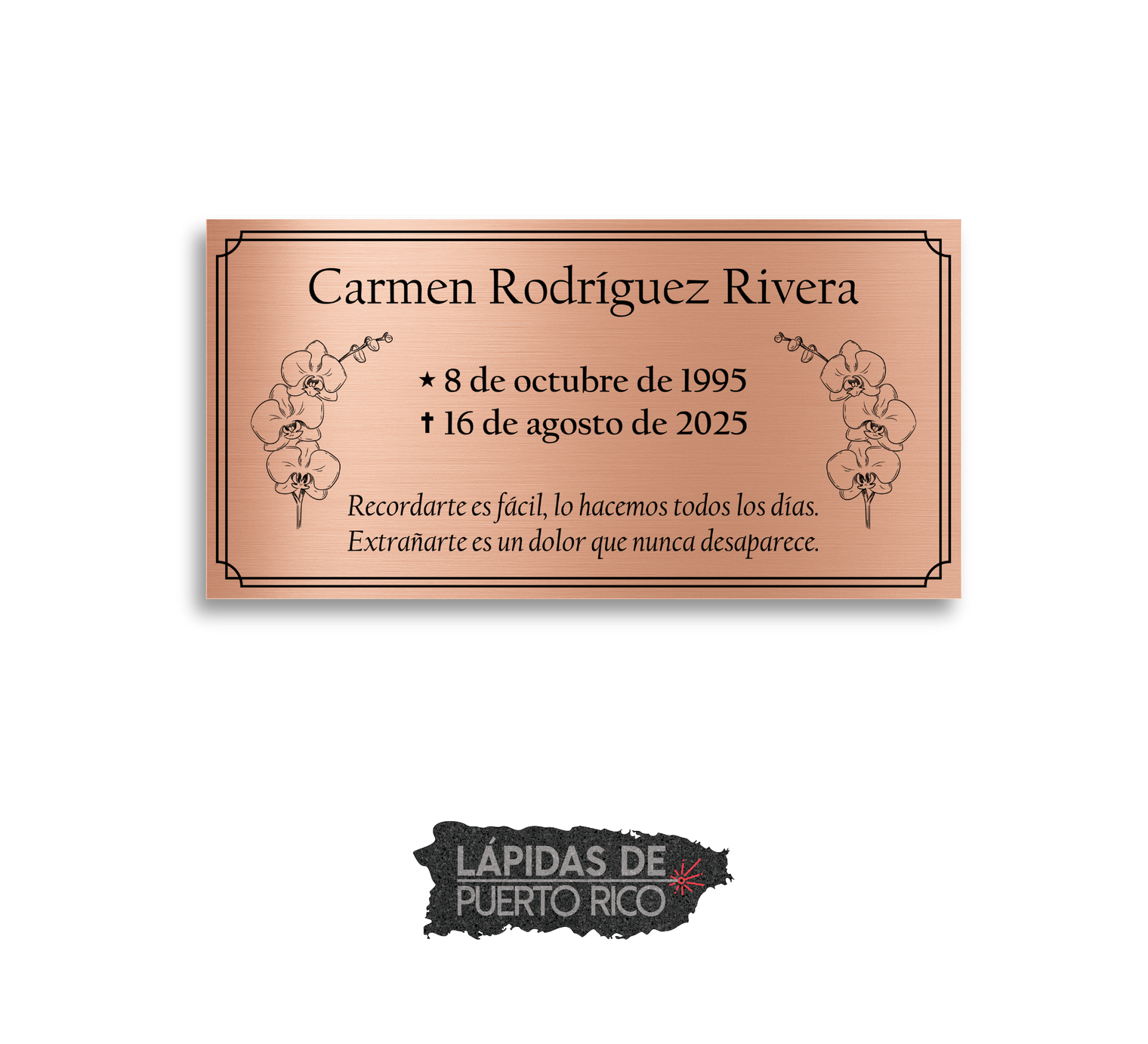 Placa Acrílica 12×6 para Exterior – Acabado Metalizado, Personalizada (Plateado/Dorado/Rose Gold)