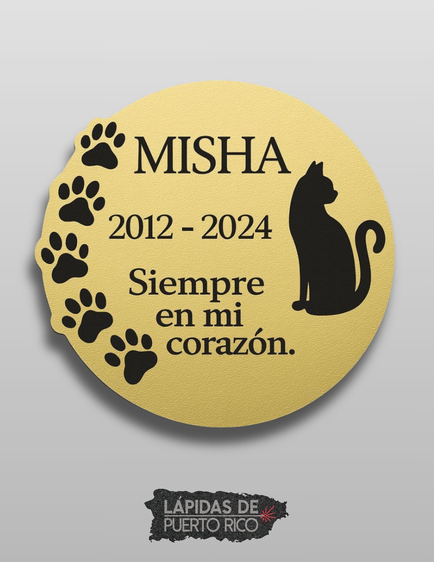 Placa Conmemorativa Redonda para Mascotas | Acrílico Metálico