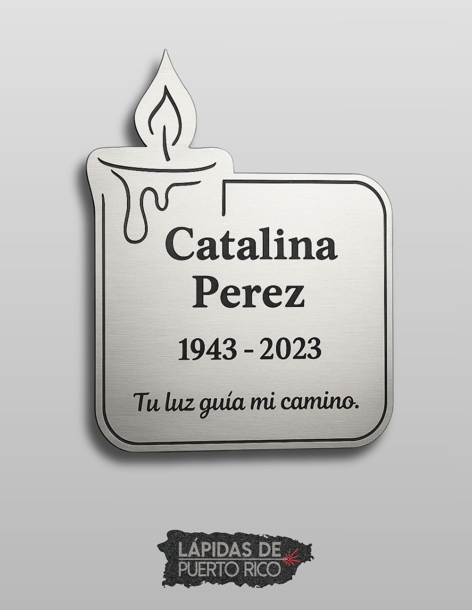 Placa Conmemorativa con Vela | Acrílico Metálico
