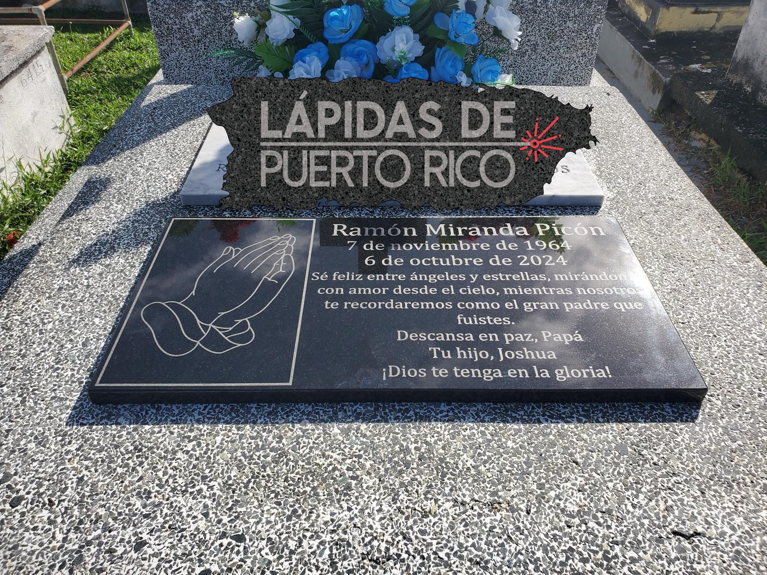 Lápida Grabada en Granito Mediana 16" x 8”