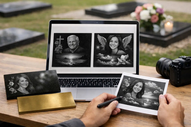 Aprobación digital de prueba para lápidas