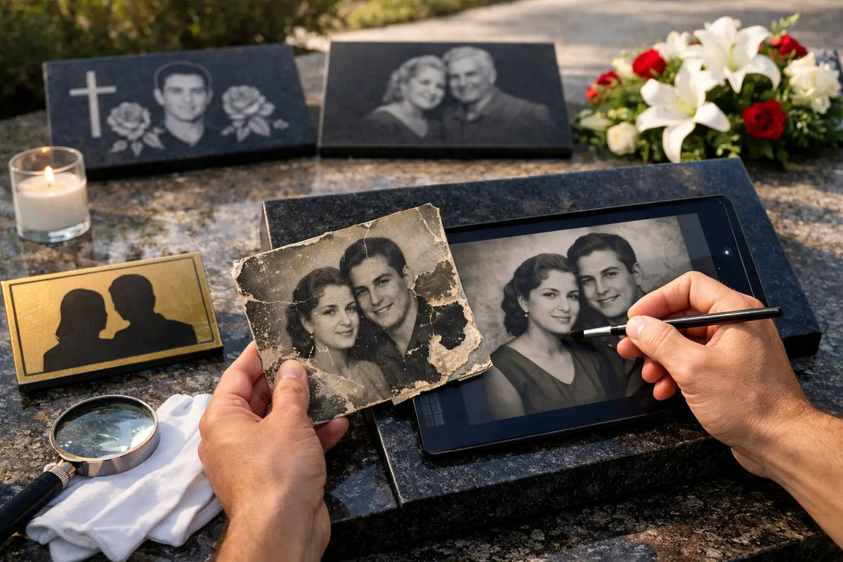 Restauración fotográfica memorial con respeto