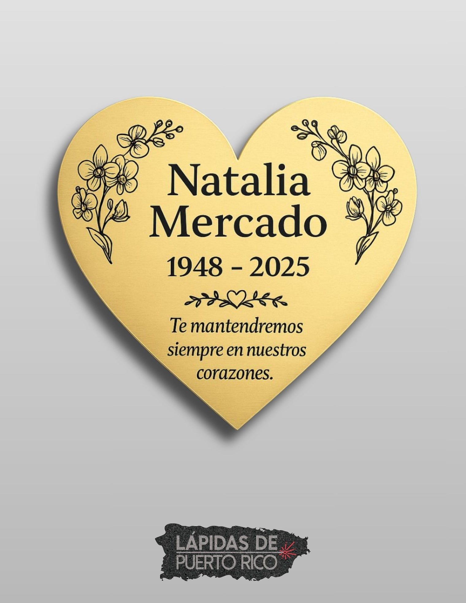 Placa Conmemorativa Corazón | Acrílico Metálico