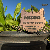 Mini Placa Conmemorativa para Gato – Exterior Personalizada