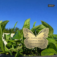 Mini Placa Conmemorativa en Forma de Mariposa – Exterior Personalizada