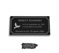 Lápida Grabada en Granito Mediana 16" x 8”