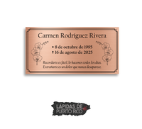 Placa Acrílica 12×6 para Exterior – Acabado Metalizado, Personalizada (Plateado/Dorado/Rose Gold)