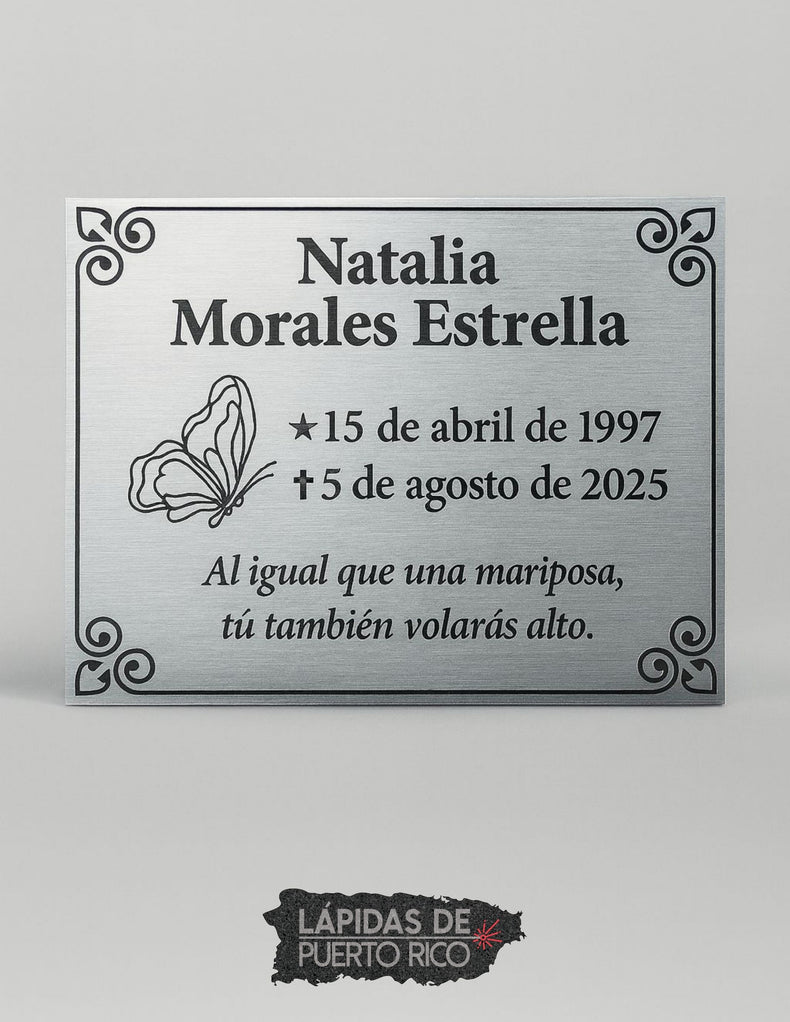 Placa Conmemorativa Rectangular — Acrílico Metálico