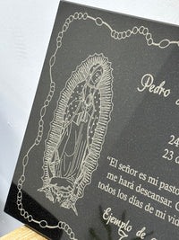 Lápida Grabada en Granito Mediana 16" x 8”